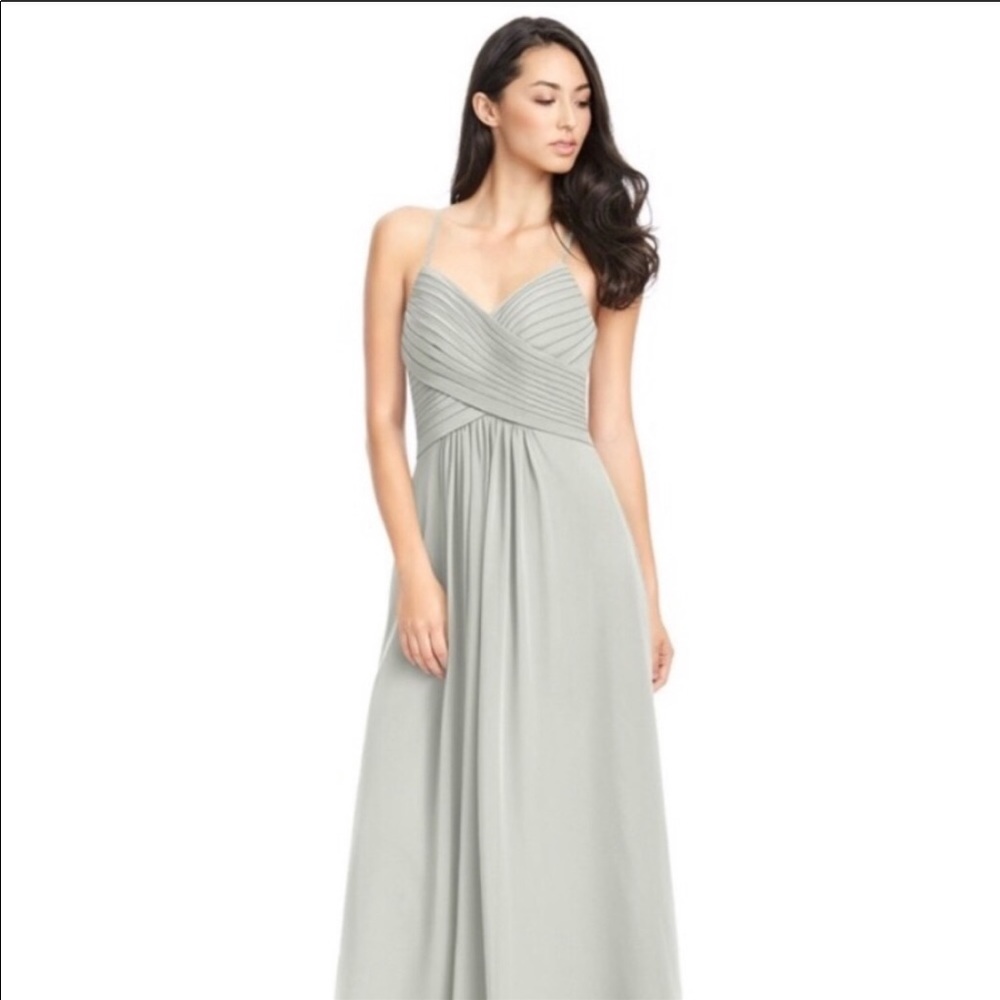 Azazie Haleigh Silver Bridesmaids Dress